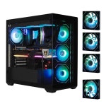 비트 CETO 고풍량 PC 게이밍 케이스 블랙 파노라믹 유리 역연결 마더보드 호환 4배 인피니티 미러링 팬 3배 리버스 360 AIO/G 410 지원... 