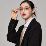 긱시크 안경테 사각 투명 무테 안경 빈티지 가벼운 블루라이트차단 PC 모니터 보호 : 2DITOR 투디터