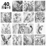 40x50cm 동물 WD-j0877~j0916 단색 도트 페인팅 punktmalerei stippelen een klEUr : 범이소테크