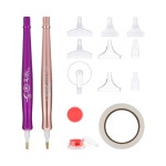 소네이지 다이아몬드 아트 페인팅 펜, 플라워 프린팅 펜 5D DIY 액세서리 키트, 멀티 교체 드릴 보석 피커 도구 자수 용품 Printing Wax Pen... 