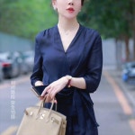 여성 마 린넨 셔츠 레트로 라미 25 봄 가을 품 루즈 슬림 패셔너블한 탑 : 플렉스명품몰