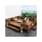 들마루 나무 테라스 원목 평상 발코니 계단식 식탁 방부목 우산 9cm 연장 나무평상 격자 직각 펜스 카바이드 크다 유각 원목 플랫폼 카바이드... 