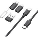 다기능 데이터 케이블 변환 휴대용 보관함, 멀티형 충전 라인 컨버터 USB 타입 C 어댑터 도구에는 심 카드 슬롯 트레이 배출 핀, 휴대폰 홀더... 