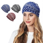 남성용 여성용 여름 비니 보호 모자 왜소 케모 캡 암 머리 배기 해골 수면 나이트캡 B-1384pack One Size : 바나나하바나02