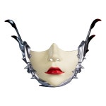 기계풍 화조 스타일 반가면 코스프레 마스크 날개 없는  뷰티(베이지) 일반 마스크 1개 : TIV STORE