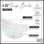 엠쿠비코디자인 | 비코 샐러드 접시, 유리 접시 4개 세트, 8.5인치 디저트, 샐러드, 애피타이저 우아한 질감의 디자인, 쌓을 수 있는 식기세척기 사용 안전 4...
