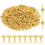 Hotop 500개 종이 황동 패스너 원형 공예 학교 DIY 용품(0.3 x 0.8 인치, 금색) Golden 1 0.3 x 0.6 Inch : 쪼까리몰