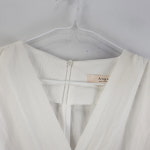 ANGE 여FREE V넥 랩 화이트 블라우스 G9128 : 공룡빈티지