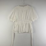 ANGE 여FREE V넥 랩 화이트 블라우스 G9128 : 공룡빈티지