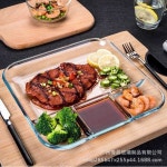 내열 유리 식판 나눔접시 전자렌지용 내열반 전자레인지에서 앞접시 식판인 9인치 사각 유리 파티션 1 12 : 세이프픽:SafePick