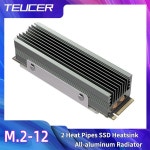 TEUCER M2-12 듀얼 히트파이프 히트싱크 Intel/AMD 데스크탑 PC용 열 패드 쿨러가 포함된  알루미늄 M.2 2280 NVMe SSD : 메타즌