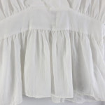 ANGE 여FREE V넥 랩 화이트 블라우스 G9128 : 공룡빈티지