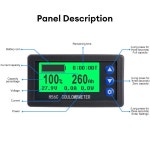 내전압시험기 H56CH LCD 디지털 홀 쿨롱 미터 전압계 DC9-100V 50A 배터리 표시기 : 두컴퍼 니