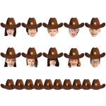 gisgfim 80Pcs 서부 컷아웃 와일드 웨스트 카우보이 카우걸 모자 장식 게시판 로데오 파티 종이 교실 DIY 공예 사진 벽 다시 학교 선물 공급... 