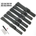 카시오 스트랩용 실리콘 시계 스트랩 다이빙 고무 시계 밴드 12mm 14mm 16mm 18mm 20mm 22mm 팔찌 F91W F84 F105 A158 168 AE1200... 