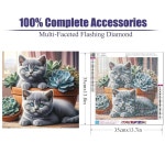 우슬레 오 캣츠 다이아몬드 페인팅 키트 초보자를 위한 석컬런트 아트 5D DIY 보석 예술 및 공예 풀 라운드 드릴 홈 데코 14x14 인치 G7727... 