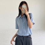 언니가간다 링클프리 자체다리미 반팔블라우스 : 언니가 간다