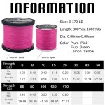 리키마루 8X 프로 땋은 낚싯줄 6LB-170LB, 300야드-1000야드 플루오그린, 레몬 옐로우, 플럼 핑크 : 루네브켓