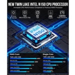 GMKtec 미니 PC 인텔 N150(터보 3.6GHz) 16GB DDR4 1TB PCIe M.2 NVMe SSD, i226-V 데스크톱 컴퓨터 4K 듀얼 HDMI 디스플레이/4배... 
