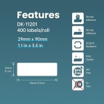 DK-1201용 호환 주소 라벨 교체(1.1인치 x 3.5인치) : 호야픽