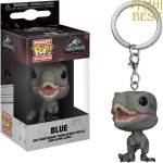 FUNKO POP 키 체인 장난감 쥬라기 세계 T.REX VELOCIRAPTOR 블루 비닐 그림 포켓 팝 컬렉션 선물 펜던트 : 파벳