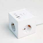 고용량 4000W 사각 큐브형 USB 멀티탭 3구 화이트, 1개 : 랜마스터