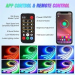 Nilight 4Pcs 카 언더글로우 네온 액센트 스트립 라이트 256개의 LED RGBIC 멀티 컬러 DIY 사운드 액티브 기능 음악 모드(APP 제어 및... 