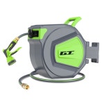 GOTUU 리트랙터블 가든 호스 릴, 1/2인치 x 83피트 워터 벽걸이, 자동 슬로우 되감기 시스템, 모든 길이 잠금 장치 83FT : 루네브켓