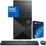 Dell Vostro 3910 비즈니스 타워 데스크톱, 12세대 인텔 4코어 프로세서, DVD-RW, 디스플레이 포트, HDMI, 이더넷 Windows 11 Pro, 블랙... 