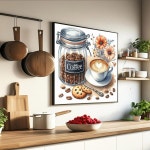 성인용 4팩 커피 다이아몬드 아트 키트, 빈티지 페인팅 DIY 5D 홈 월 장식용 젬 키트 13.8x13.8인치 G7984+G7985+G7986+G7987 : 패스트온