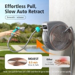 모제스트 리트랙터블 가든 호스 릴 - 자동 슬로우 되감기 시스템이 장착된 80피트 벽걸이 헤비 듀티 워터 1/2인치, 노즐 2개, 180 스위벨 브래킷... 