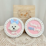댕하루 강아지 생일 케이크 커스텀 보틀케이크 9cm 고구마시트 : 댕하루