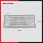 코타르바우 - 환기 그릴 165 x 100mm 스테인리스 스틸, 방충망이 있는 벽난로용 배기 통풍구, 부식 방지 스틸 165 x 100 mm : 마일럭스
