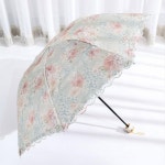 패션 여름 양산 레이스 장미 자수 햇빛 자외선차단 튼튼한 수동양산 : 모모팜몰