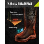 남성용 TIDEWE 헌팅 부츠, 단열 방수 견고한 16인치 6mm 네오프렌 및 고무 아웃도어 부츠(400g 표준) : 북두칠성 무역 M1