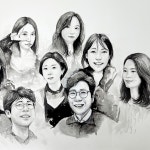 반려동물그림과 함께 그리는 인물초상화, 수채화, 펜드로잉 그림 선물, 그림 주문 제작 수작업 그림, 액자포함 : 달고운아트연구소