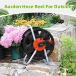 YESTAR 워터 호스 릴 카트, 65-130피트의 5/8인치 호스, 벽걸이 정원 편리한 보관 및 급수를 위한 휴대용 보관함 Blue : 오버시마켓사