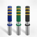 매립식 우레탄 스텐 볼라드 일자 스탠드 관공서 학교 빌딩 150파이 청색3줄(H1050) : 주식회사 서진기업