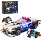 펀홀 FO F9043 사이버 펑크 경찰차 네온시티 네온오아시스 순찰차 372PCS 호환블럭 모듈러 LED조명포함 : 브릭스피드