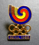 1988년 제24회 88 서울 올림픽 대회 뱃지 호돌이 빼지 기념 배지(엠블럼 서울) : 취미화폐사