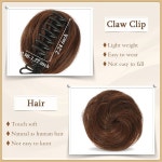 소페이얀 2PCS 미니 클로 클립 인 헤어 번 익스텐션 합성 가발 액세서리 업도 스페이스 지저분한 고양이 귀 여성용 피스, 라이트 애쉬 & 블리치... 