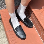 [G3522] 소가죽 발편한 베이직 데일리 쿠션 로퍼 빅사이즈 : 새로이클라쓰