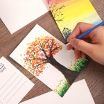 DIY, 우편, 페인팅, 초대장, 기프트 카드를 위한 100팩 수채화 엽서 4x6, 140파운드/300gsm : 마이리틀딜