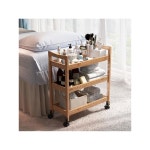 원목 트롤리 미용웨건 이동식 기본색 수납선반 호두색 왜건 오리지널 병원 36 서빙 원색 리어카 0x0x0cm : 플로딜