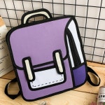 2D 백팩 그림같은 가방 착시 드로잉 만화 선물 책가방 S 핑크 : 리라잡화점