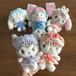 G1326 산리오 수면 파자마시리즈 귀여운 키링 봉제인형 한교동 시나모롤 마이멜로디 : 쿠마네상점