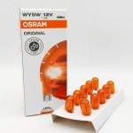 방향지시등24v  OSRAM  T10 W5W 자동차 인테리어 조명 표준 방향 지시등 12V W2.1 x 9.5d 2825 노란색 할로겐 전구 개) : 두코퍼레이션