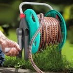 YESTAR 가든 워터 호스 릴 카트, 50-80피트의 5/8인치 호스, 외부용 휴대용 파이프 홀더 보관함 Blue : 칼렌마켓365