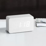 소형 직사각 LED 우드 탁상시계 화이트우드 D6030 인테리어 : 촘스토리