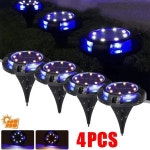4PCS 12LED 태양 광 발전 디스크 빛 야외 정원 지 하 데크 라이트 스포트 묻혀 램프 장식 : The  베스트